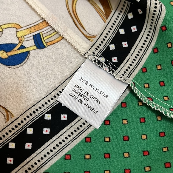 Cynthia Rowley Multi Pattern Green and Gold Graphic Tank Top Size XL - Picture 6 of 6